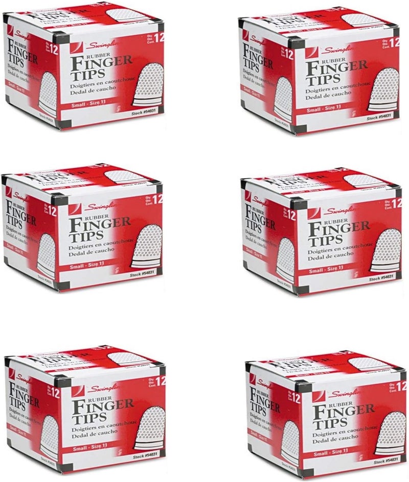 Small Rubber Finger Tips, Size 11, 12-Pack, (S7054031C), 6 Pack
