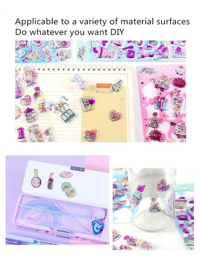 Kutis 2-Set Stickers for Laptop Water Bottle Party Supplies Shiny Barbie Style - Image 2