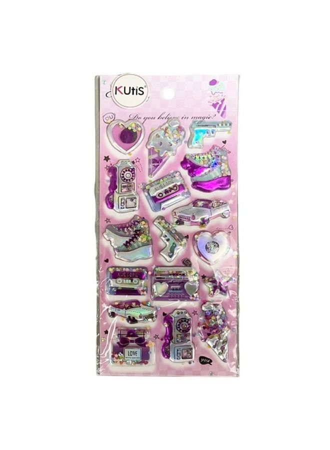 Kutis 2-Set Stickers for Laptop Water Bottle Party Supplies Shiny Barbie Style - Image 4