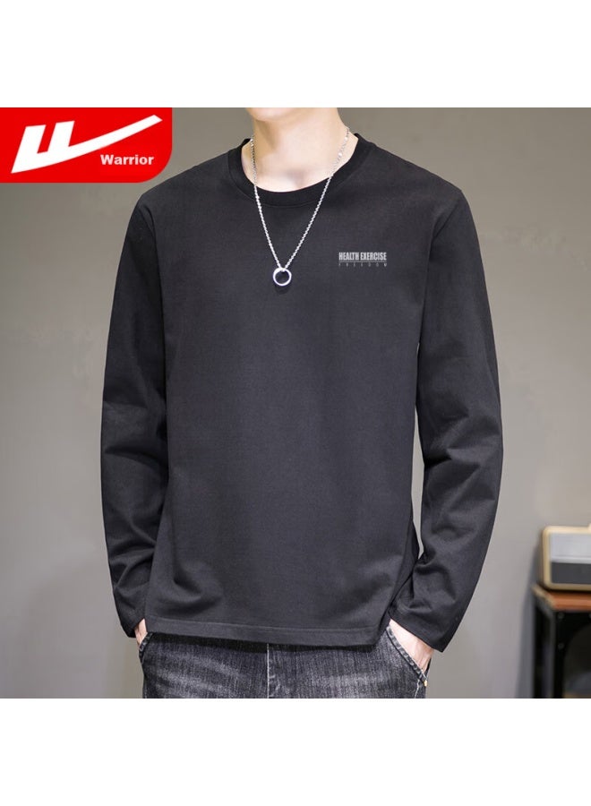 Warrior Long-sleeve T-shirt For Men, Spring And Autumn Round Neck Printed Sports Long-sleeve, Versatile Pure Cotton Breathable Undershirt, Men's Clothing - Image 1