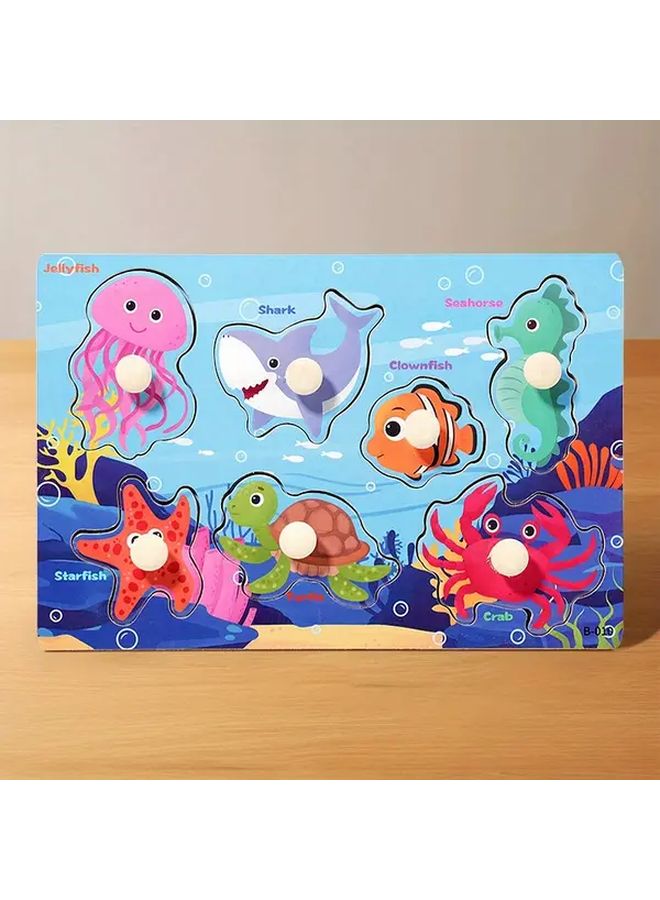 New Trumpet B 010 Educational Wooden Number Puzzle Board For Early Learning Counting - Image 1