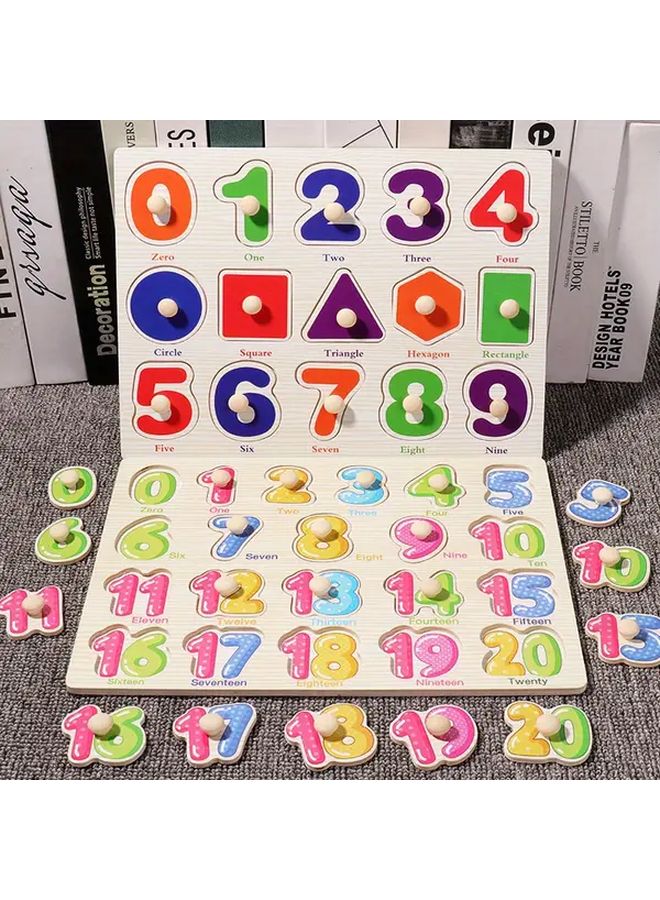New Trumpet B 010 Educational Wooden Number Puzzle Board For Early Learning Counting - Image 2