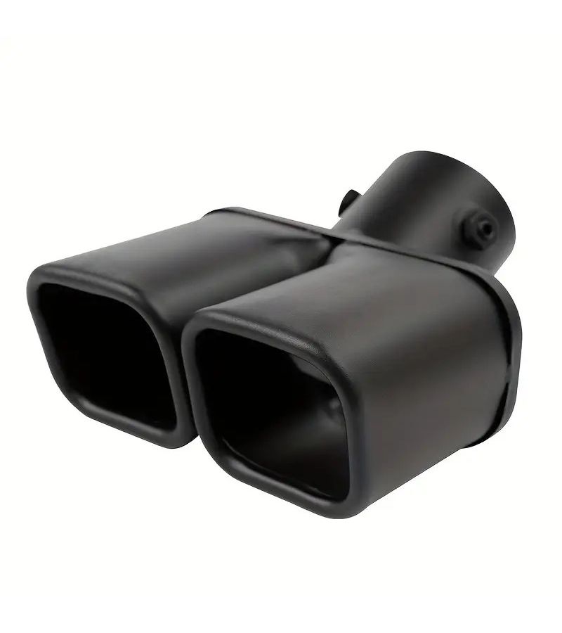 Matte Black Straight Stainless Steel Dual Exhaust Nozzle Square Design For Car Exhaust Pipe - Image 3