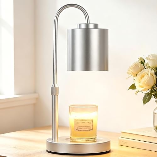 CASTLELIFE Candle Warmer Lamp with Timer Dimmer Height Adjustable Electric Wax Melt Warmer for Jar Candles Gifts for Mom Home Decor Silver - Image 1