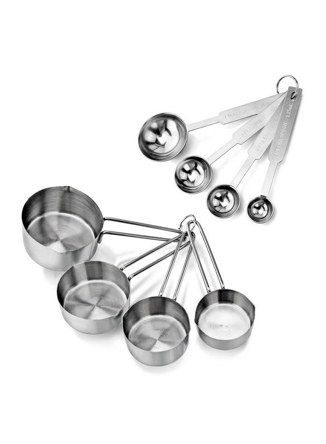 New Star Foodservice 42917 Stainless Steel 8-Piece Measuring Cups and Spoons Combo Set - Image 1
