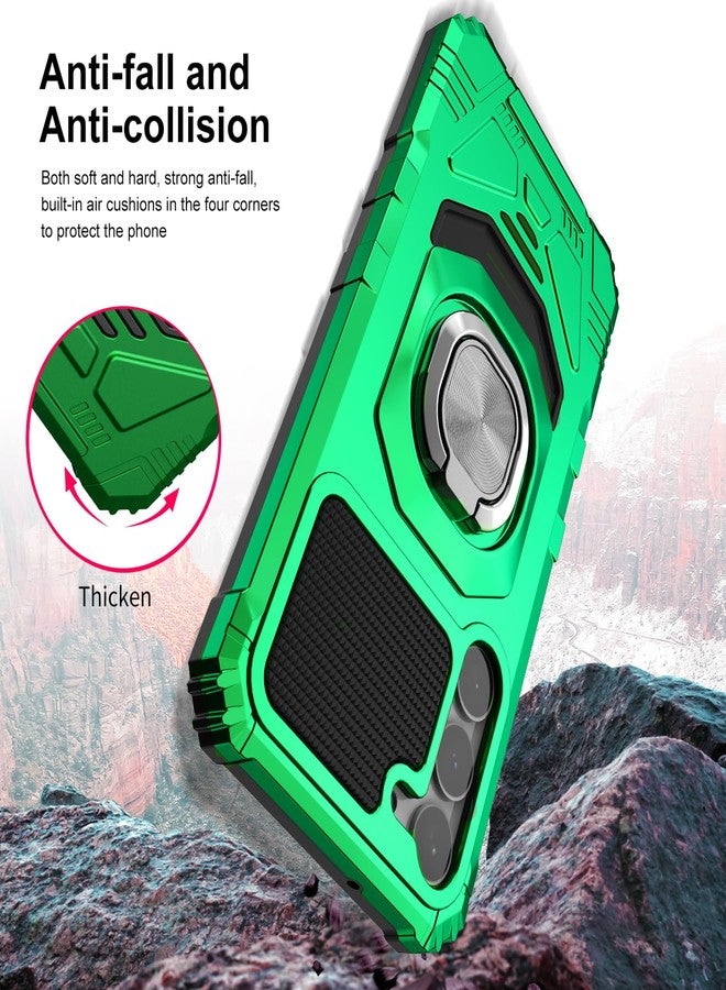 Ailiber Case for Samsung Galaxy S24, Samsung S24 Phone Case with Screen Protector, Ring Kickstand for Magnetic Car Mount, Heavy Duty Shockproof Rugged Protective Cover for Galaxy S24 5G-Green - Image 5