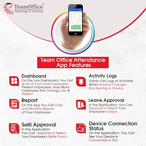 Team Office Touch-Less Face Attendance Device with Cloud Attendance Software (Face + Wi-Fi), Black - Image 4