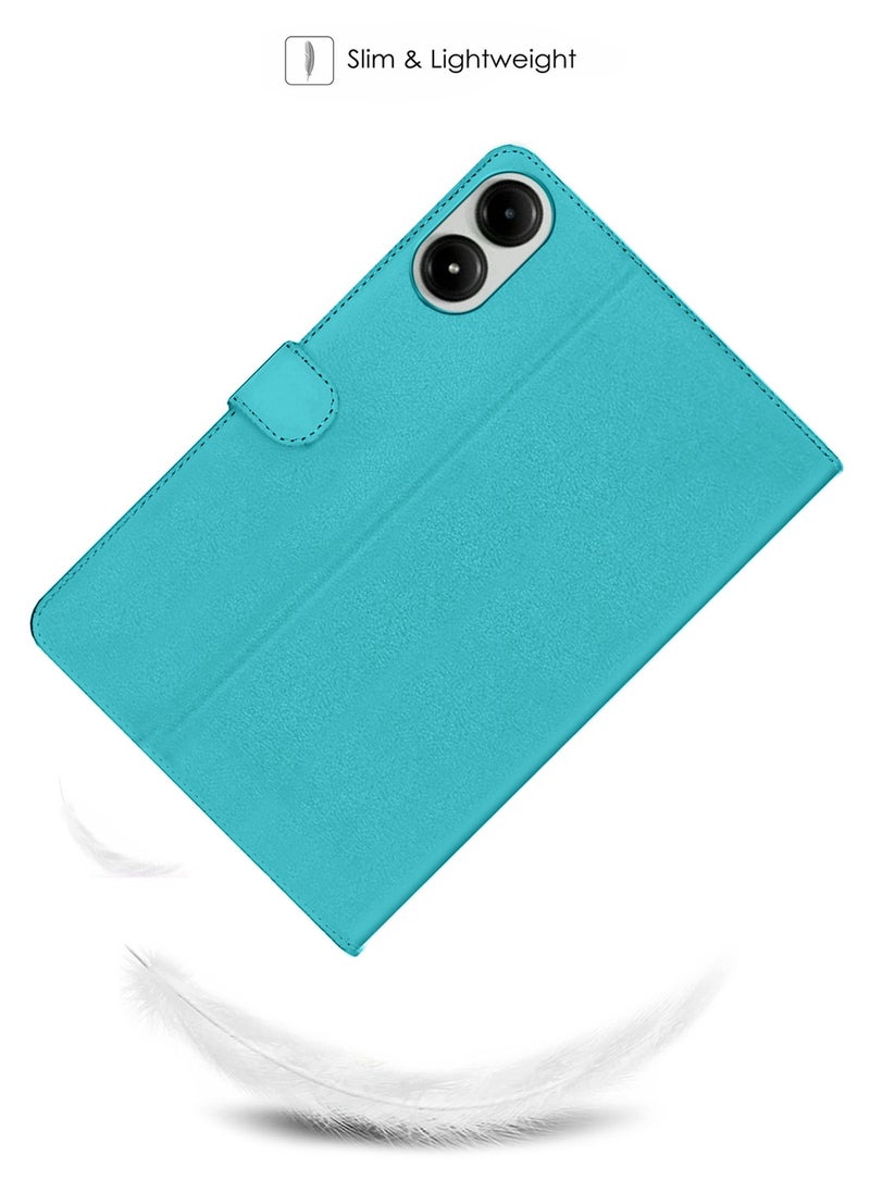 اوميكر - جراب Xiaomi Redmi Pad Pro 5G 2024 مقاس 12.1 بوصة من جلد البولي يوريثان بإغلاق مغناطيسي - أخضر بحري - Image 1