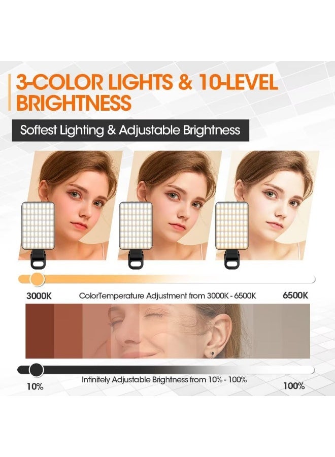 Digipace Portable Magnetic Selfie Light, 128 Beads LED Fill Light with 3 Modes, 10 Brightness Levels Camera Light, 2000mAh USB-C Rechargeable, Video Light for Phone Camera, Video Recording, Vlogging (Clip-On) - Image 2