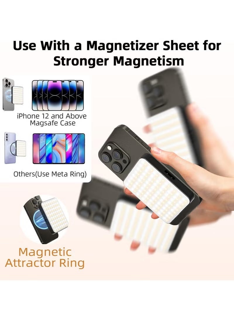 Digipace Portable Magnetic Selfie Light, 128 Beads LED Fill Light with 3 Modes, 10 Brightness Levels Camera Light, 2000mAh USB-C Rechargeable, Video Light for Phone Camera, Video Recording, Vlogging (Clip-On) - Image 3