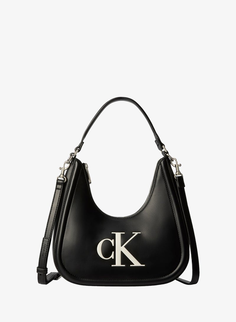 CALVIN KLEIN Embossed Monogram Crescent Bag - Image 1