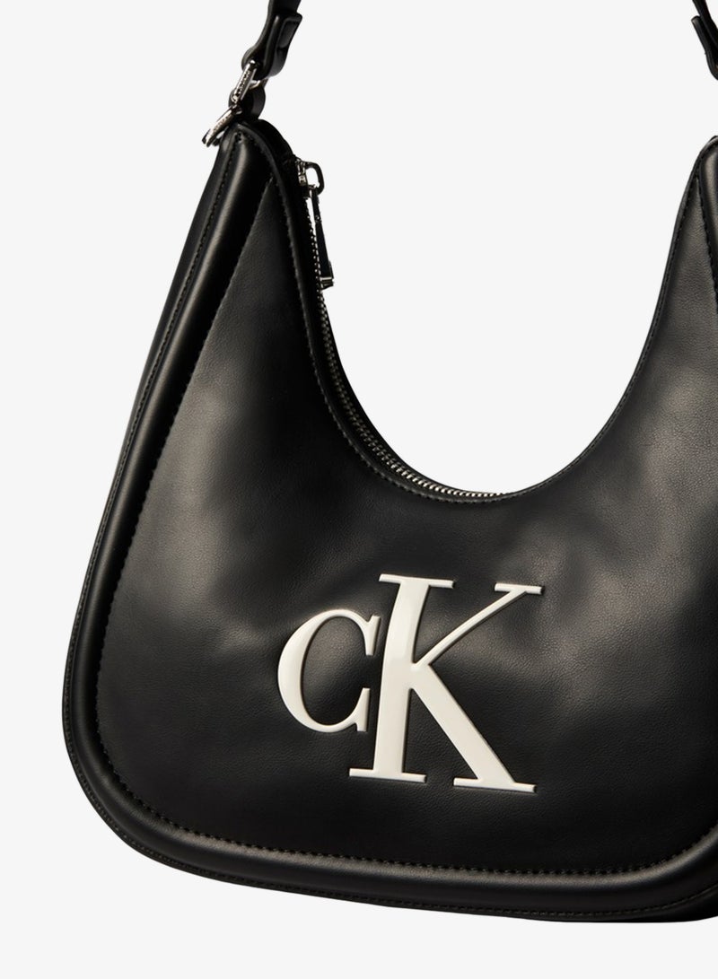 CALVIN KLEIN Embossed Monogram Crescent Bag - Image 4