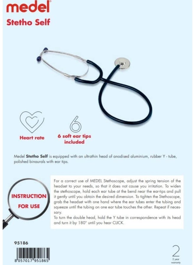 Medell Italian stethoscope - made of aluminum and stainless steel, color (black) - a good choice for medical students, nurses, doctors, activities, and experiments - Image 4