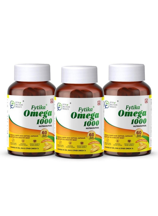 FYTIKA زيت السمك أوميغا 3 FYTIKA 1000 ملغ | كبسولة أحماض دهنية أوميغا 3 غنية بـ EPA 360 ملغ + DHA 240 ملغ وأحماض دهنية أوميغا أخرى 400 ملغ (180 كبسولة) - Image 1