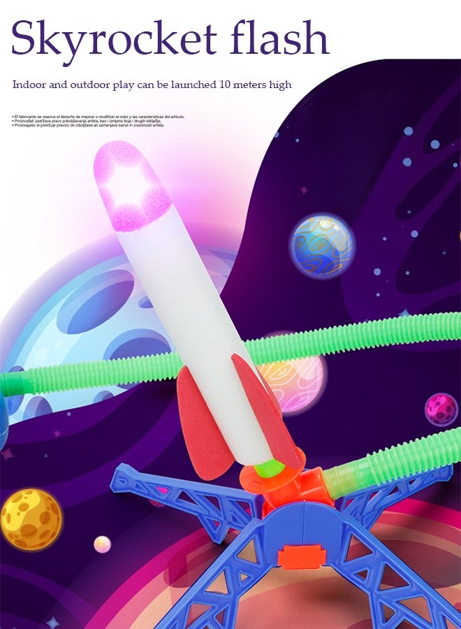 DUNISO Rocket Launcher for kids, foam light rocket launching toy, stepping on jump rockets, with six rockets and launching pads, suitable for boys and girls aged 3 to 12 - Image 2