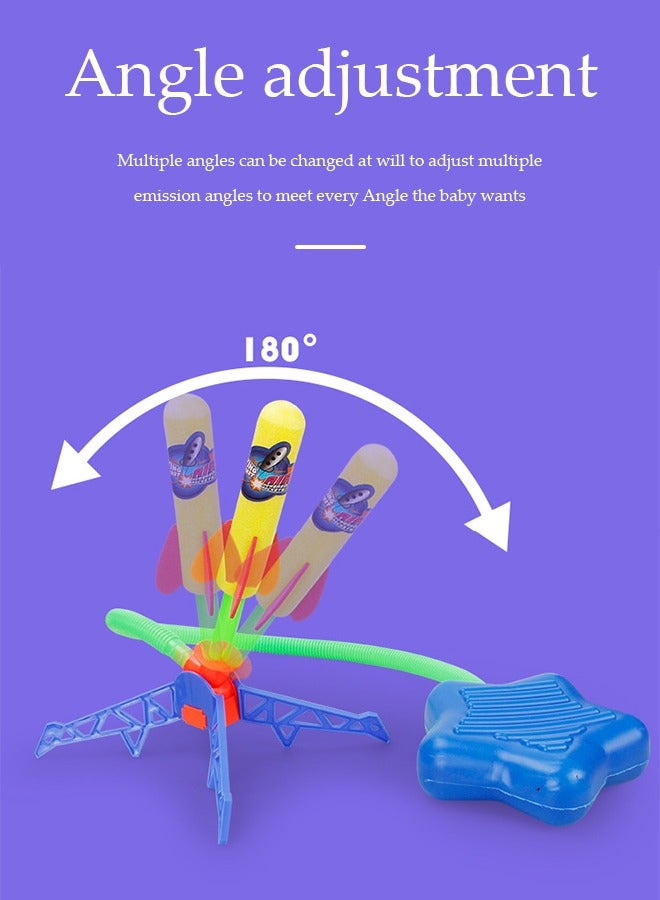 DUNISO Rocket Launcher for kids, foam light rocket launching toy, stepping on jump rockets, with six rockets and launching pads, suitable for boys and girls aged 3 to 12 - Image 3