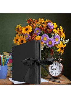 O Ozone 80 Pages Memory Books DIY Craft Photo Albums Scrapbook Cover Kraft Album For Wedding Anniversary Gifts Memory Books - Black  - Image 4