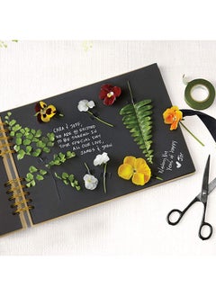 O Ozone 80 Pages Memory Books DIY Craft Photo Albums Scrapbook Cover Kraft Album For Wedding Anniversary Gifts Memory Books - Black  - Image 5