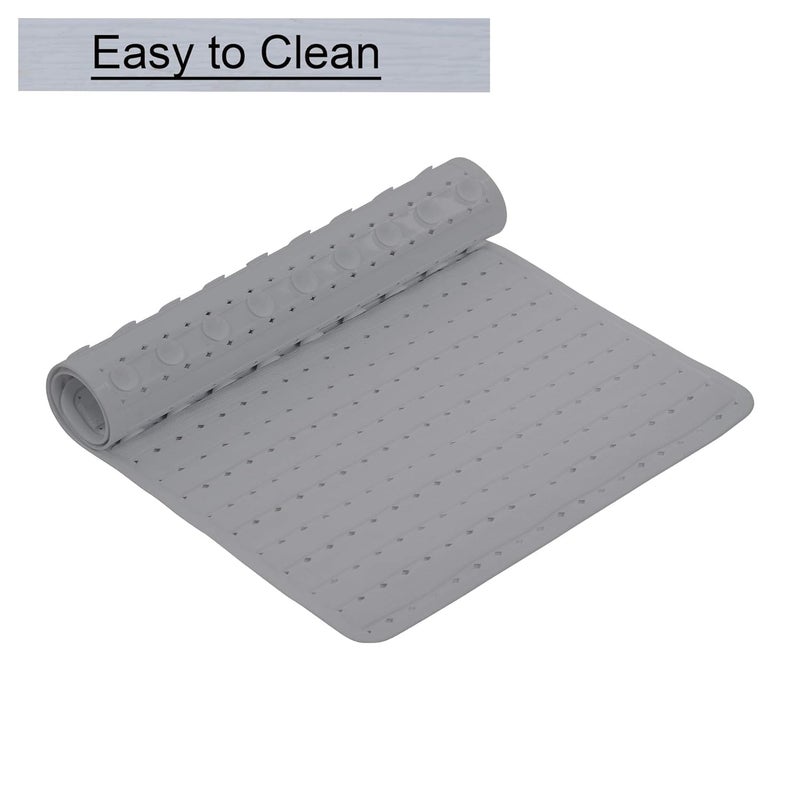 SHRBI Non Slip Bathroom Mat Bathtub Mat Shower Mat Bath Mat with Suction Cups for Toddler Senior Shower Bathroom Floor Mat Gray - Image 2