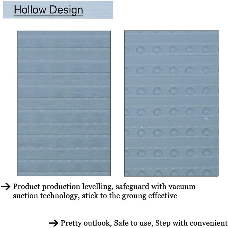 SHRBI Non Slip Bathroom Mat Bathtub Mat Shower Mat Bath Mat with Suction Cups for Toddler Senior Shower Bathroom Floor Mat Gray - Image 3