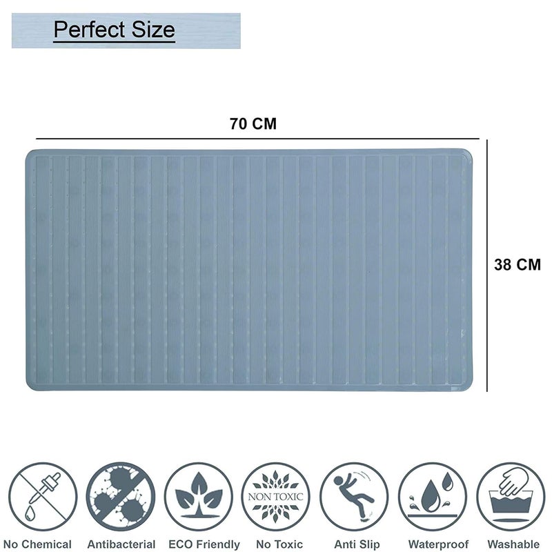 SHRBI Non Slip Bathroom Mat Bathtub Mat Shower Mat Bath Mat with Suction Cups for Toddler Senior Shower Bathroom Floor Mat Gray - Image 5