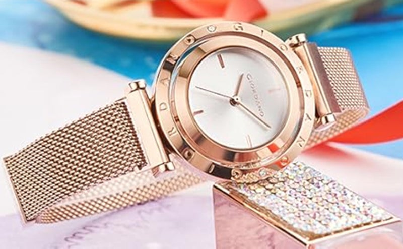Giordano Analog Wrist Watch for Women Stylish Metal Strap with Water Resistant 3 Hand Mechanism for Girls & Ladies to Compliment Your Look/Ideal Gift for Female - GZ-60035 - Image 3