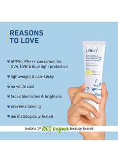 Plum 2% Niacinamide Sunscreen Spf 50 Pa+++ With Rice Water | Uva/ Uvb Protection | Reduces Tan, Brightens Skin | No White Cast, Lightweight, Non-Sticky | Dermatologically Tested | All Skin Types | Women & Men | 100% Vegan | 50 G  - Image 5