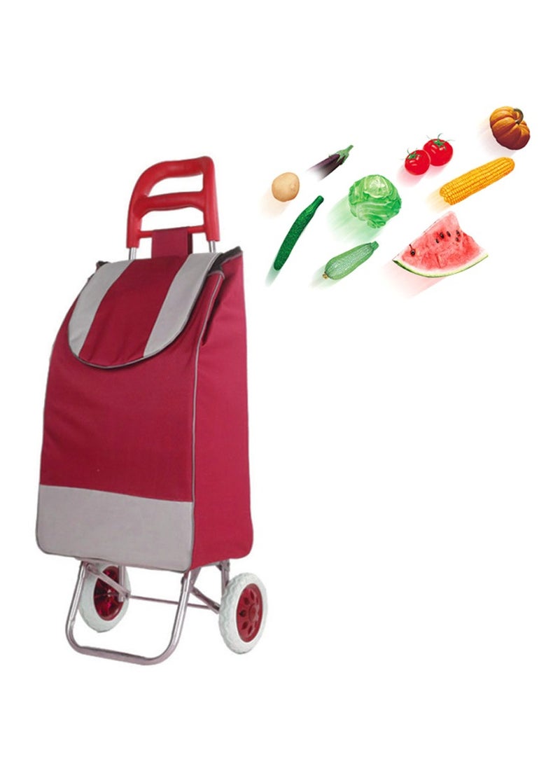 Crony SC001 عربة تسوق حقيبة عربة تسوق قابلة للطي عربة تسوق قابلة للطي | أحمر - Image 1