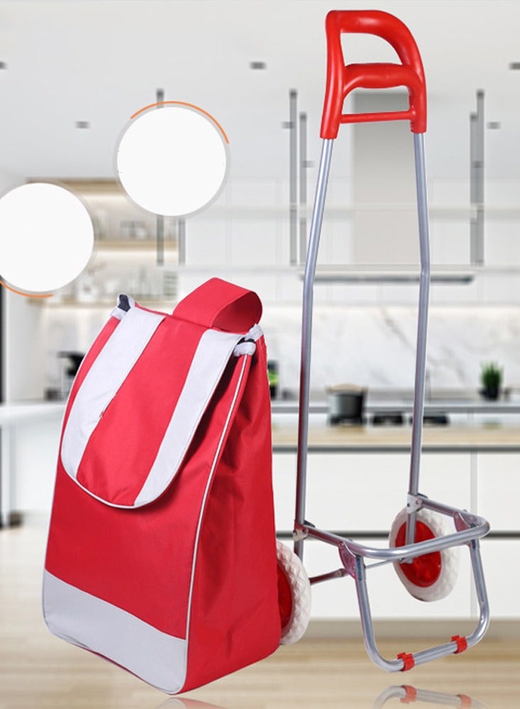 Crony SC001 عربة تسوق حقيبة عربة تسوق قابلة للطي عربة تسوق قابلة للطي | أحمر - Image 5