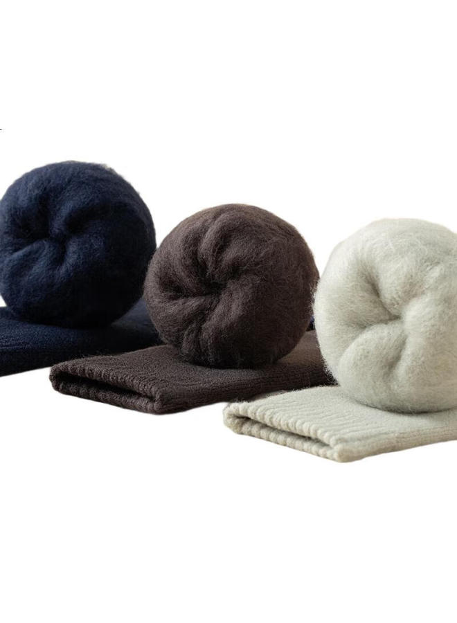 Modal 3 Pairs Extra Thick Socks, Winter Men'S Fleece-Lined Mid-Calf Terry Socks, Northeast Warm Autumn Pants, Heat-Generating Long Socks For Middle-Aged And Elderly - Image 2