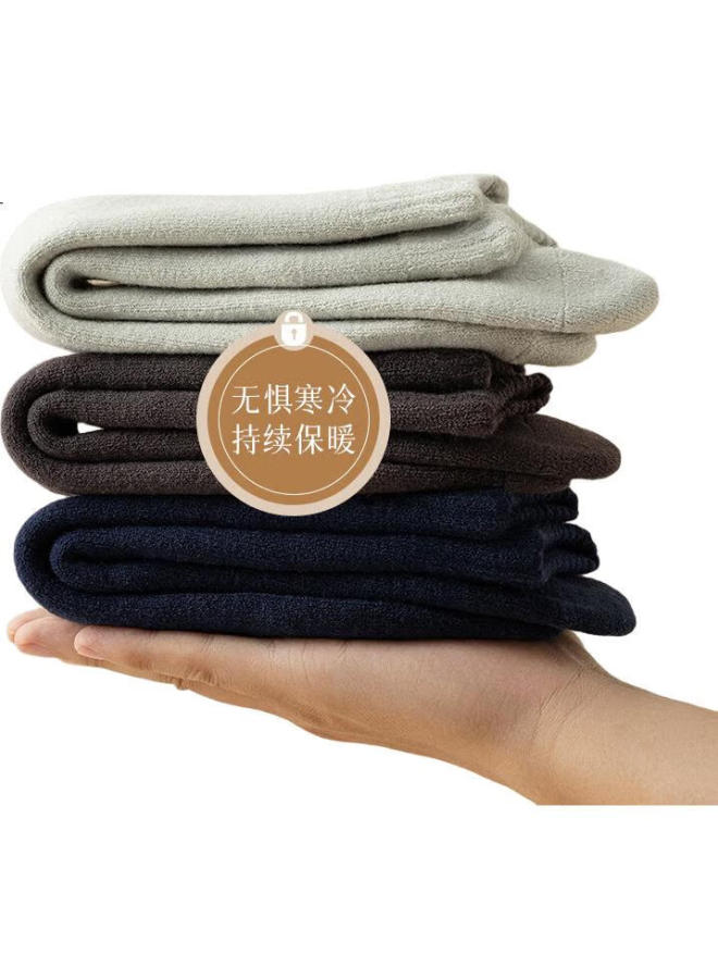 Modal 3 Pairs Extra Thick Socks, Winter Men'S Fleece-Lined Mid-Calf Terry Socks, Northeast Warm Autumn Pants, Heat-Generating Long Socks For Middle-Aged And Elderly - Image 3