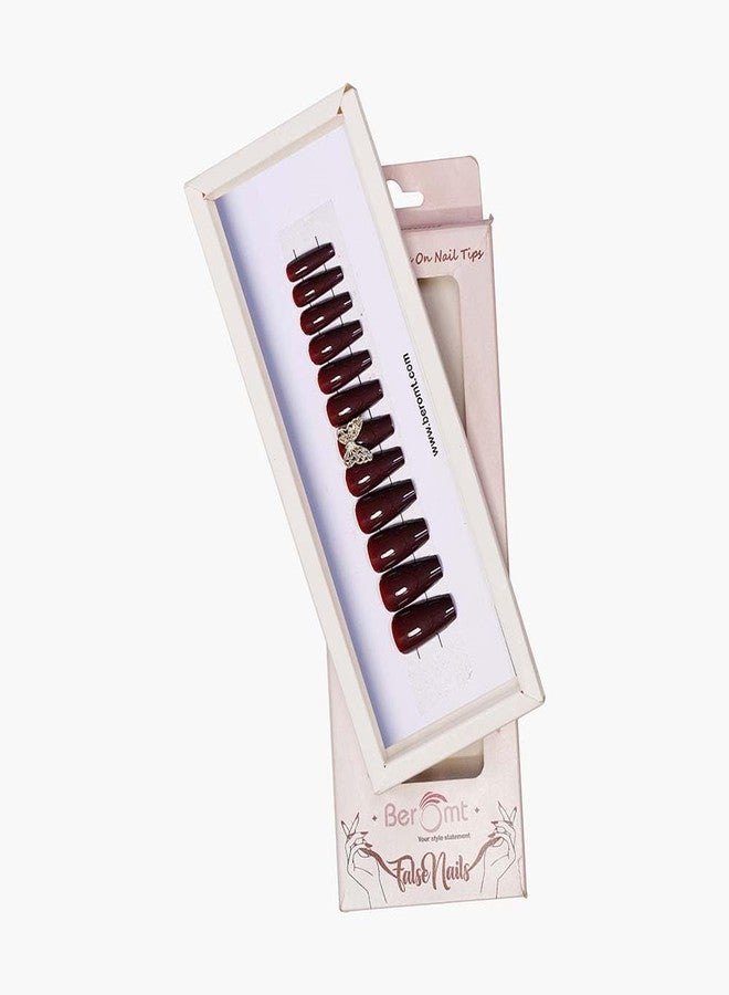 Beromt false Nails Beromt Butterfly Charm Nails Artificial False nail extension | Ready to apply, easy to use | Easy Peel Of Removal Long Stellito - BFNC20BFC - Image 3