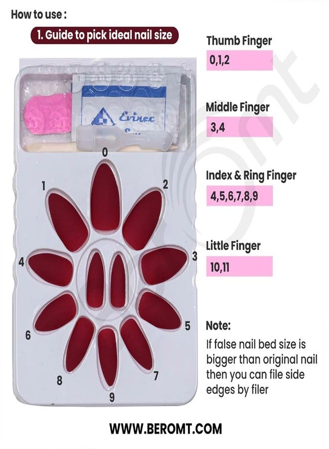 Beromt false Nails Beromt Butterfly Charm Nails Artificial False nail extension | Ready to apply, easy to use | Easy Peel Of Removal Long Stellito - BFNC20BFC - Image 5
