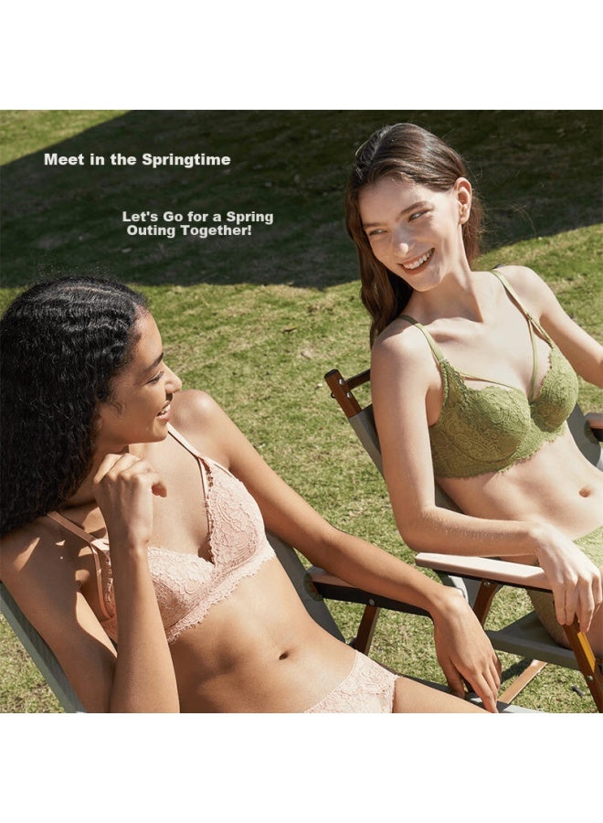 Hsia Matcha Full Coverage Anti-sagging Lightweight Lace Bra, Non-padded, Minimizing Large Bust, Matcha Green, 85c - Image 2