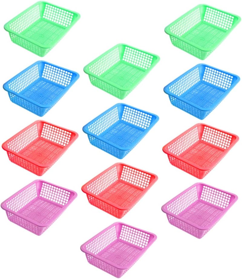 Custom sizing alternatives 12pcs Practical Storage Basket Woven Plastic Fruit Vegetable Serving Tray for Snacks Fast Food and More for Home Kitchen and Parties Random Color Quick available purchase options Upgraded simple practical design Classic design alternatives Locally packed stock Light & heavy use compatible Economical upgraded quality Trendy natural assorted colors Long lifespan Multi option design Fixed delivery schedule Elegant upgraded practical design Multi-use well optimized build All choice modern design Pre-stock well-packed goods Daily life matching design Consistent steady quality Water rust proof Multiple local stock source Popular practical build Experience optimized build Closed & open space compatible Hanging space save Labor saving optimized design Permanent & temporary usable - Image 1