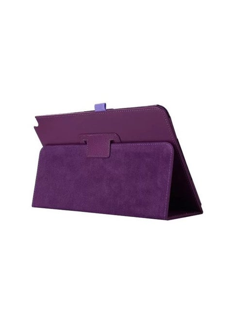 For Samsung S8 Protective Case Litchi X706 Leather Case X800 Ultra-thin S8 PLUS Two-fold Bracket All-inclusive 700-Color:Purple-Applicable Model:T815/T810
