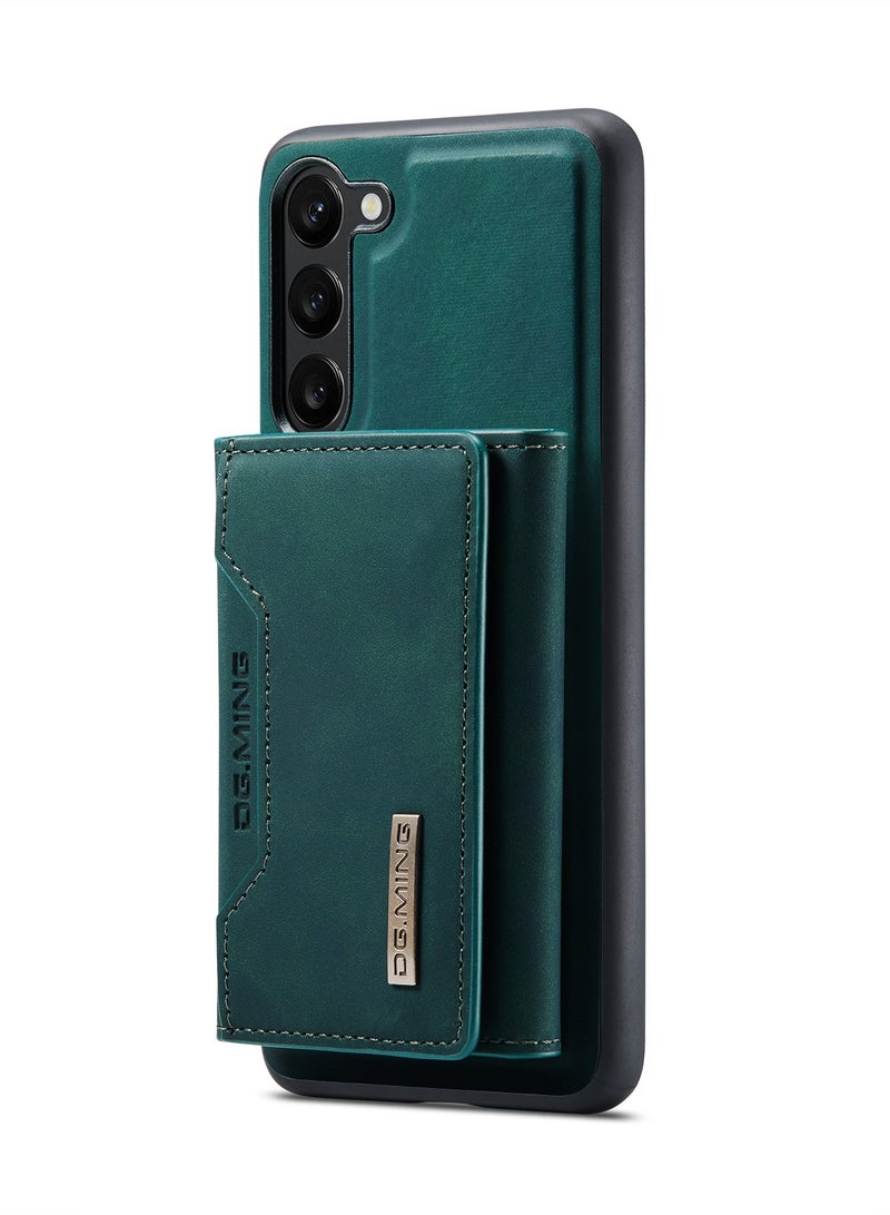 ديجمينغ جراب جلد مع محفظة مغناطيسية متوافق مع هاتف سامسونج جلاكسي اس 23 بلس - اخضر - Image 2