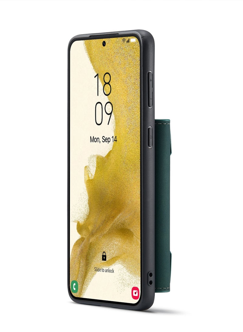 ديجمينغ جراب جلد مع محفظة مغناطيسية متوافق مع هاتف سامسونج جلاكسي اس 23 بلس - اخضر - Image 3