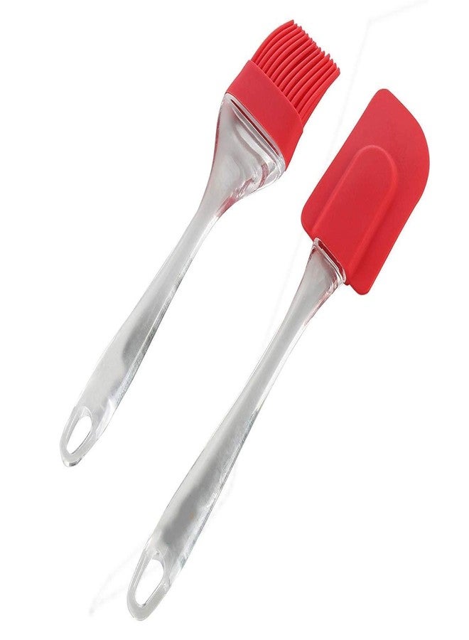 DHARMINSON Silicon Spatula Oil Brush Set- Multipurpose Non-Sticky Small Spatula and Pastry Brush for Cake Mixer, Cooking, Baking, BBQ, Oil Brush for Kitchen Use (Set of 1, Multicolor) - Image 1