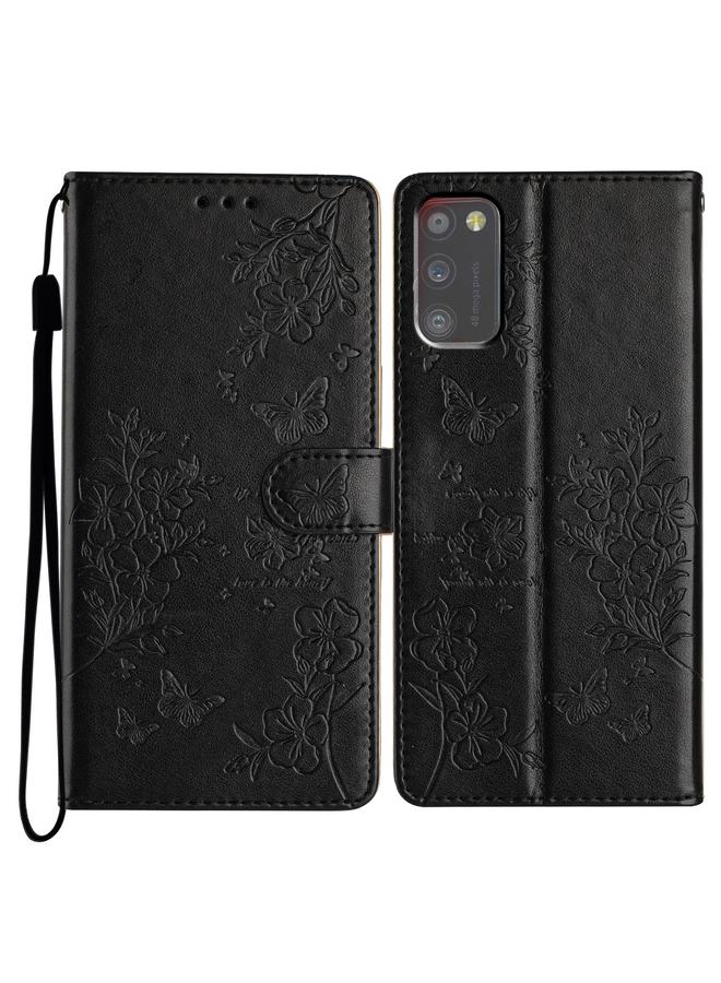 اس-توب جراب جلدي لهاتف سامسونج جالاكسي A41 بنقشة فراشات وزهور - Image 1