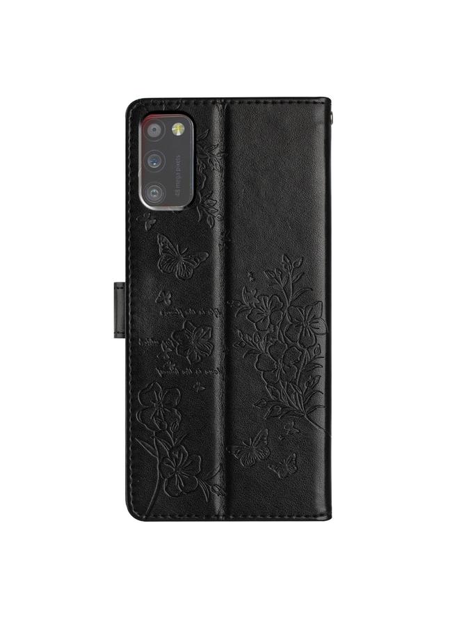 اس-توب جراب جلدي لهاتف سامسونج جالاكسي A41 بنقشة فراشات وزهور - Image 3