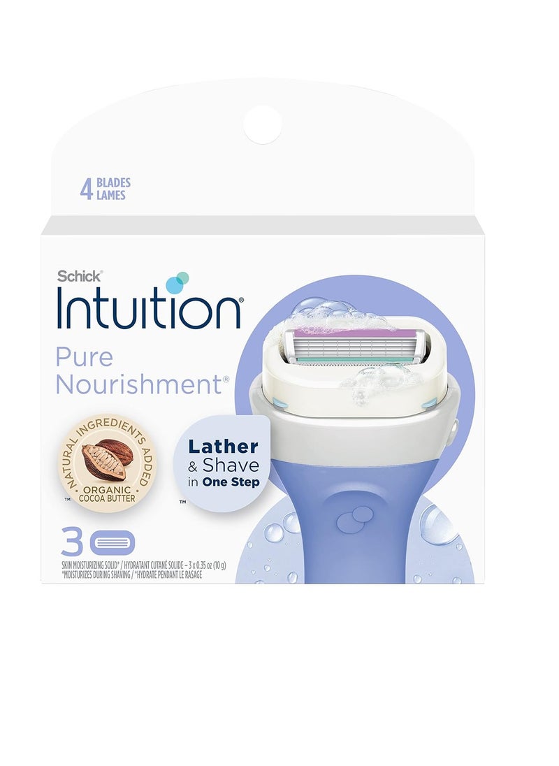 Intuition Schick Intuition Pure Nourishment Womens Razor Refills with Coconut Milk and Almond Oil, 3 Count (Pack of 1)  - Image 1