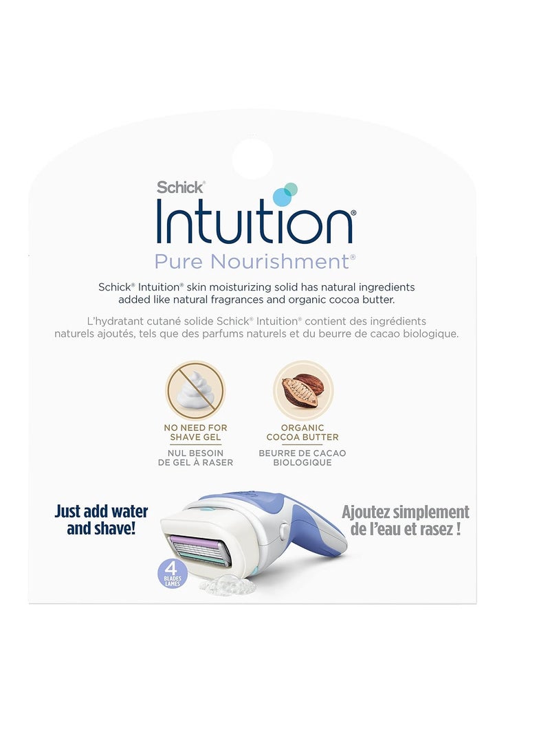 Intuition Schick Intuition Pure Nourishment Womens Razor Refills with Coconut Milk and Almond Oil, 3 Count (Pack of 1)  - Image 2