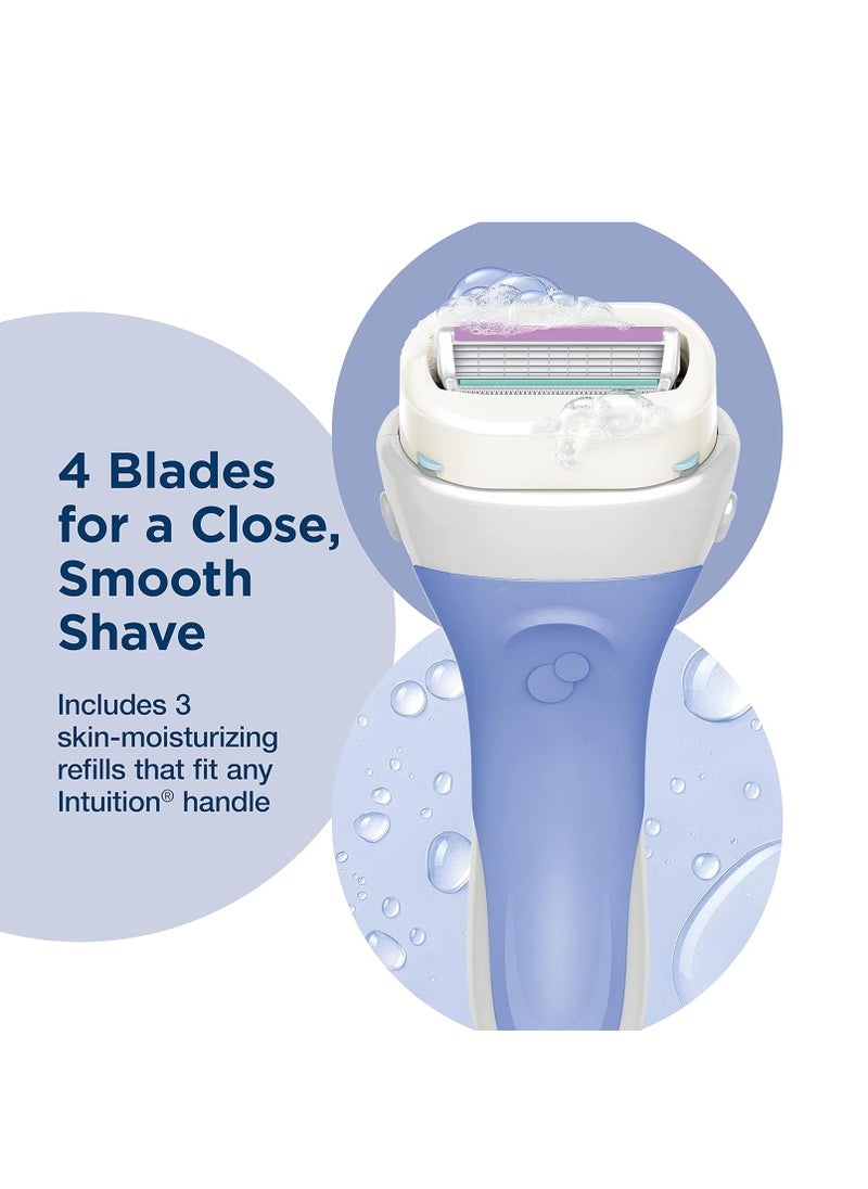 Intuition Schick Intuition Pure Nourishment Womens Razor Refills with Coconut Milk and Almond Oil, 3 Count (Pack of 1)  - Image 3