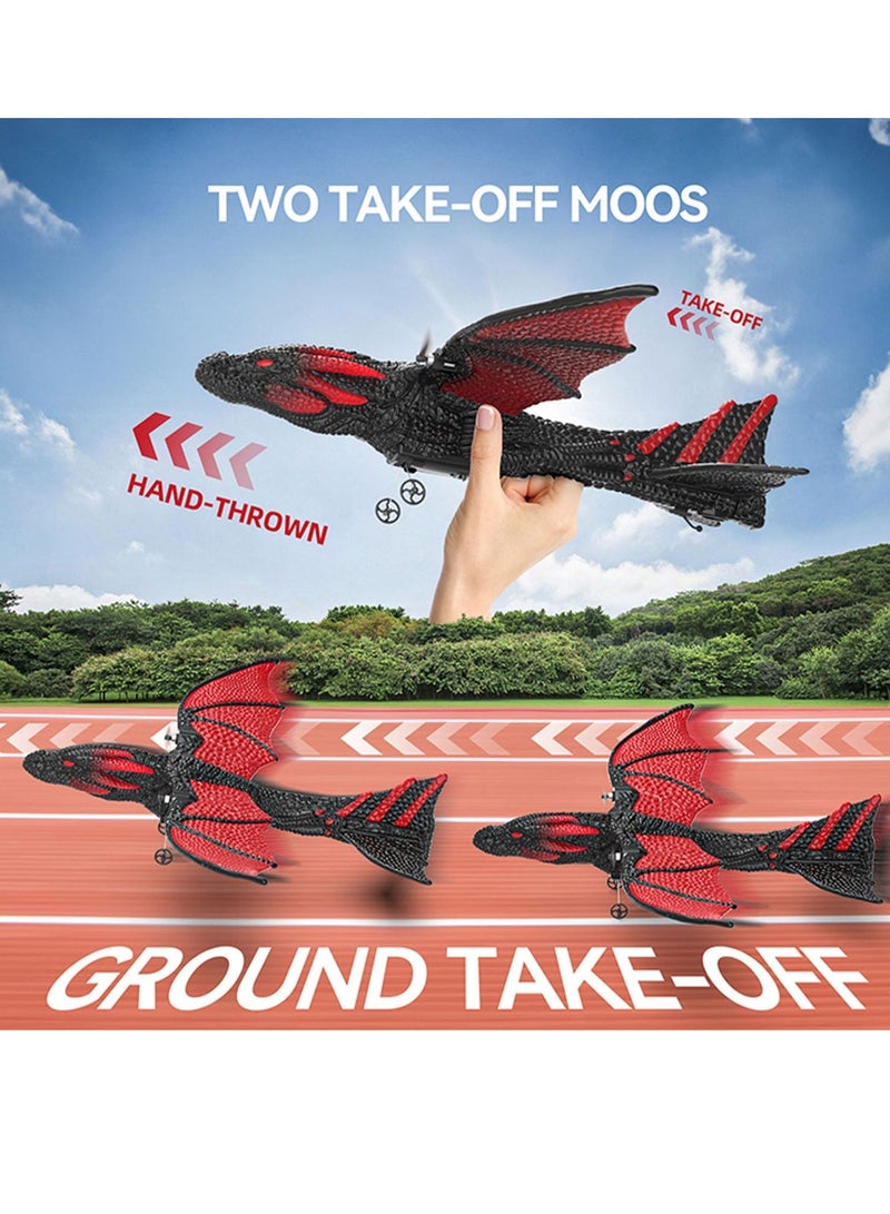 DEERC RC Dragon Plane, Durable Remote Control Airplane Toy, Beginner Friendly Six Axis Dragon Figure Flying Toy, Easy To Fly Foam Aircraft For Boys, (1pc, Red) - Image 2