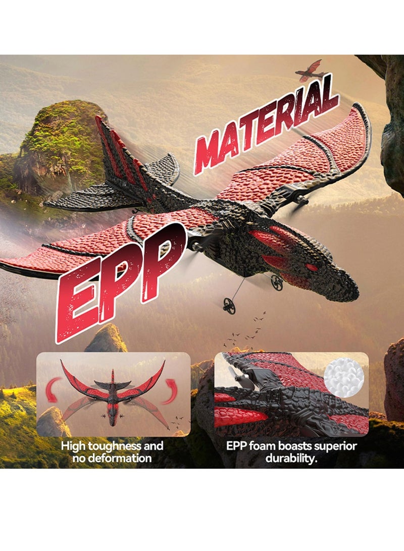 DEERC RC Dragon Plane, Durable Remote Control Airplane Toy, Beginner Friendly Six Axis Dragon Figure Flying Toy, Easy To Fly Foam Aircraft For Boys, (1pc, Red) - Image 3