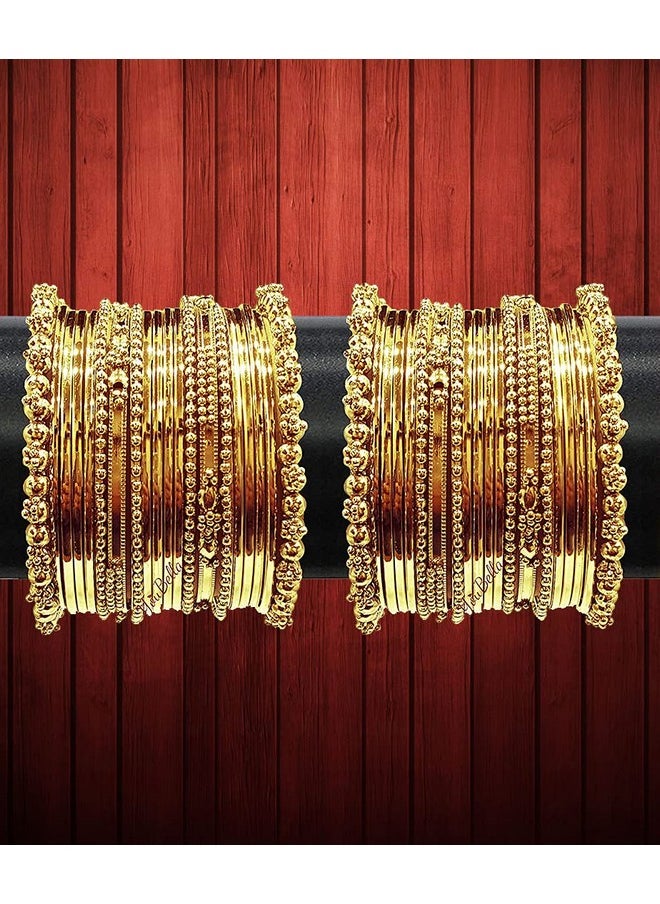 YouBella YouBella Jewellery Gold Plated Brass Bracelet Bangle Set for Women (2.8) (Set of 2)  - Image 5