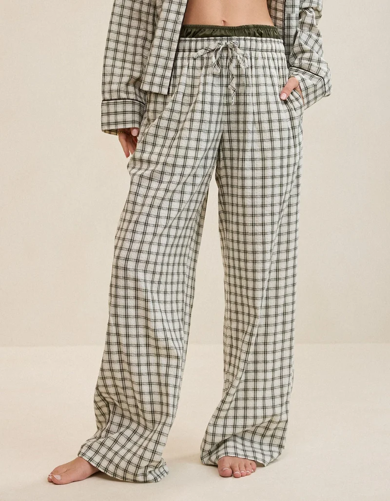 OVERSLEPT by Aerie Seersucker Trouser Pant