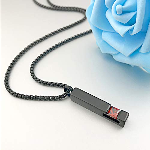 YOUFENG Urn Necklaces for Ashes Birthstone Cube Urns for Human Ashes Memorial Cremation Urn Locket Keepsake Ashes Jewelry (January) - Image 4