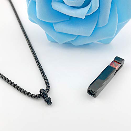 YOUFENG Urn Necklaces for Ashes Birthstone Cube Urns for Human Ashes Memorial Cremation Urn Locket Keepsake Ashes Jewelry (January) - Image 5